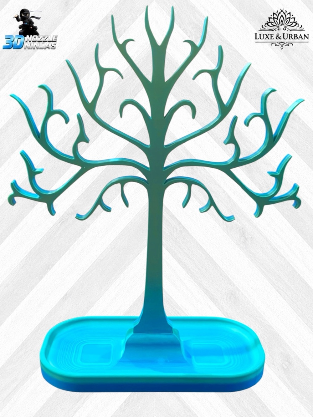 3d Custom Crafted Tree Bracelet/Jewelry Display in Blue-Green